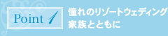 ポイント1：憧れのリゾートウェディングを家族とともに