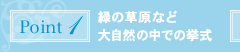 ポイント1：緑の草原など大自然の中での挙式