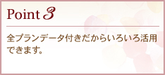 Point3 全プランデータ付きだからいろいろ活用できます。