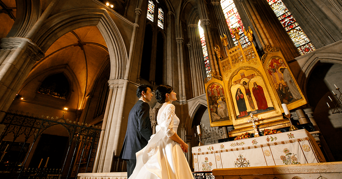 アメリカン カテドラル 大聖堂 挙式 結婚式 ウェディングなら ワタベウェディング