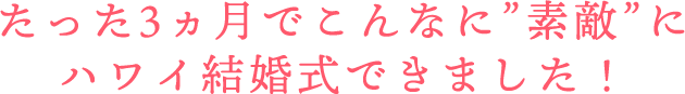 たった3ヵ月でこんなに”素敵”にハワイ結婚式できました！