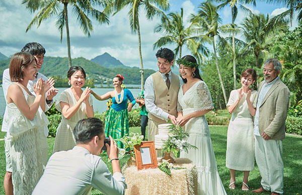 家族のみのハワイ結婚式