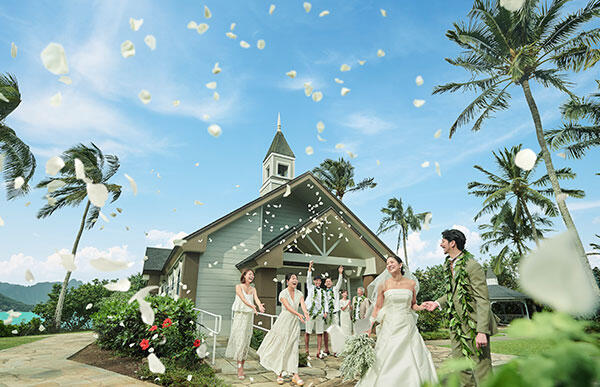 家族のみのハワイ結婚式