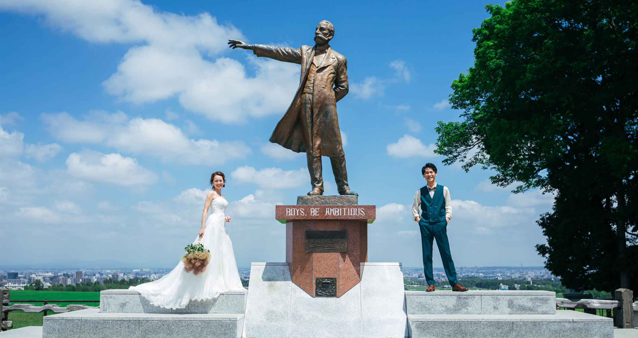 写真:北海道ならではの観光地で記念の一枚を