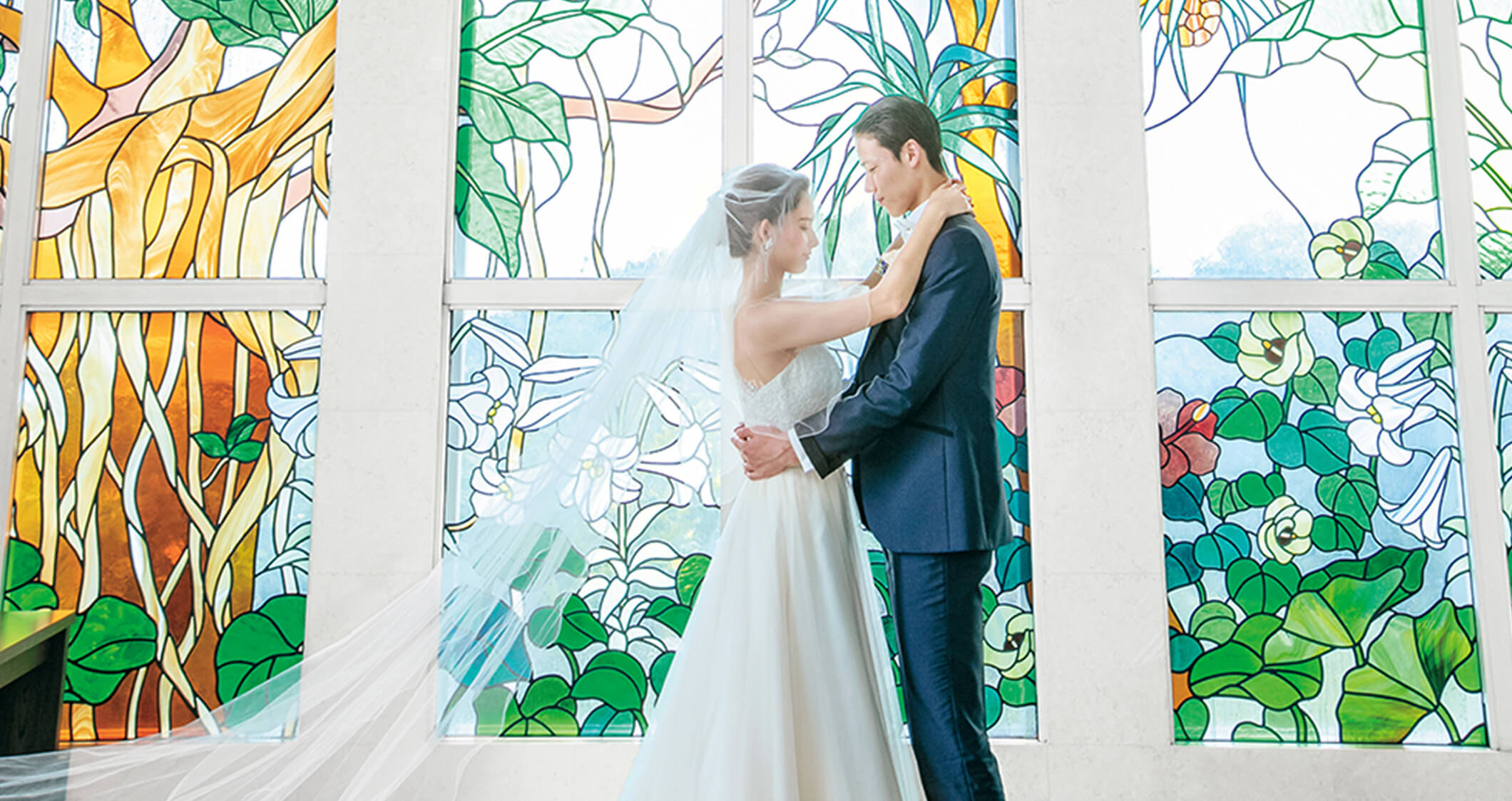 写真:花と緑につつまれて