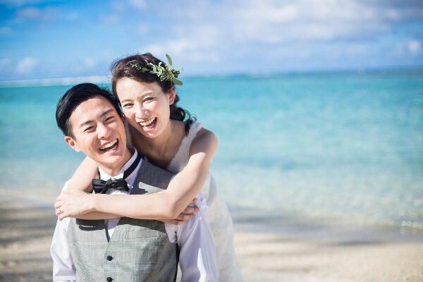 透き通るような海とガーデンでの撮影