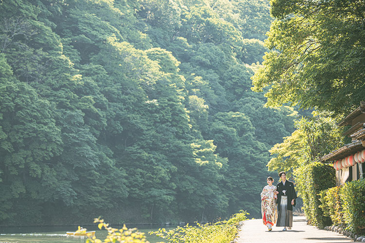 嵐山散策（竹林）での京都フォトウェディング・前撮り