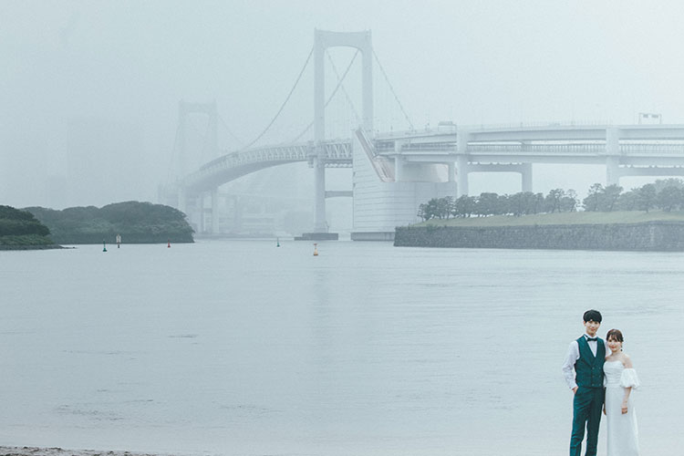 前撮り撮影で雨