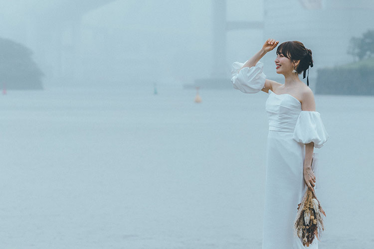 前撮り撮影で雨