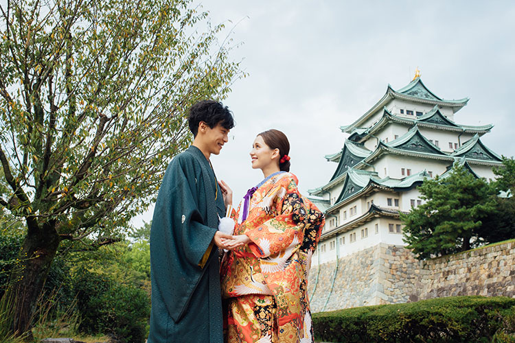 名古屋城でのフォトウェディング・前撮り（和装）