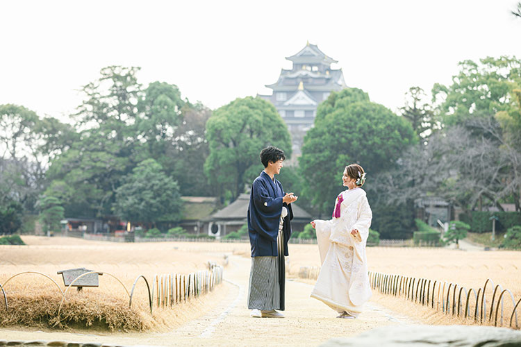 岡山の前撮り・フォトウェディングの場所と選び方｜和装は後楽園、洋装は瀬戸内の絶景のアイキャッチ画像