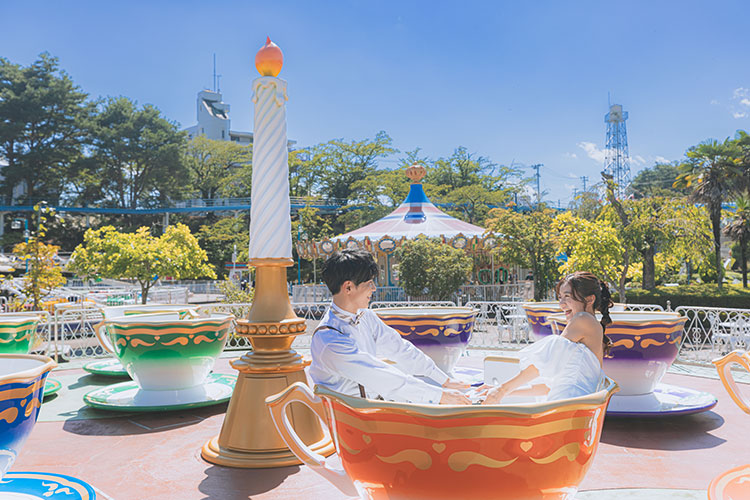 木山ベニーランド（仙台）でフォトウェディングのカップル