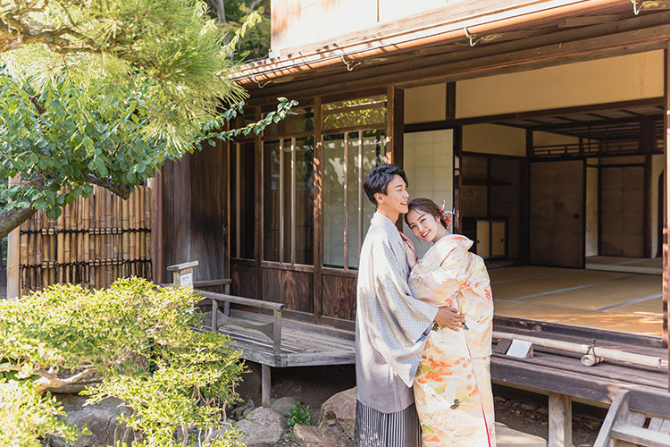 三渓園での横浜フォトウェディング・前撮り（和装）