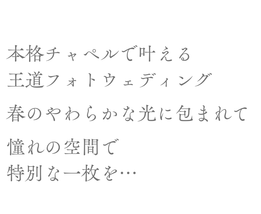 本格チャペルで叶える王道フォトウェディング