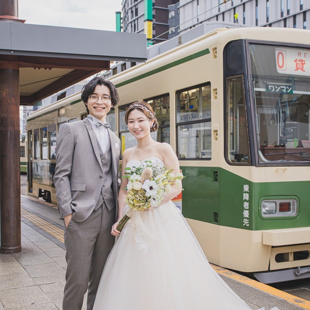 路面電車 フォトウェディング