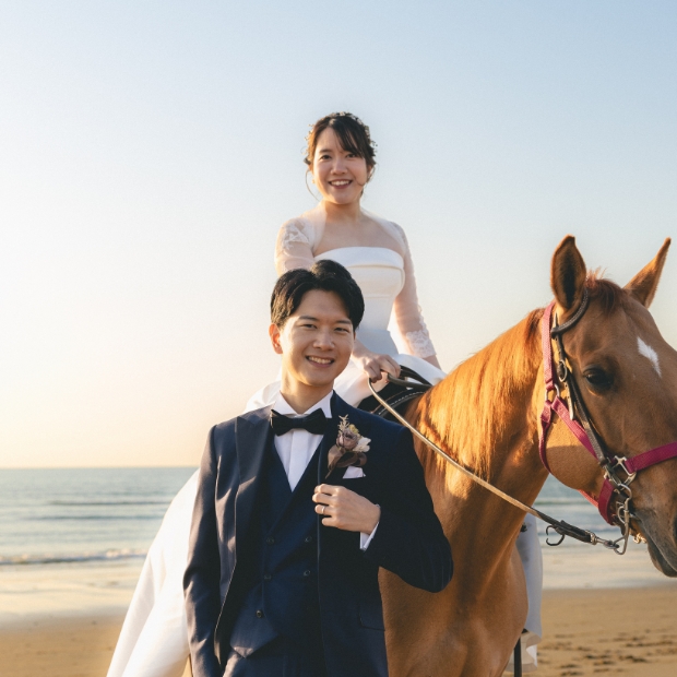 前撮り 海の中道海浜公園<br>(海辺のプレミアム馬フォト) データプラン