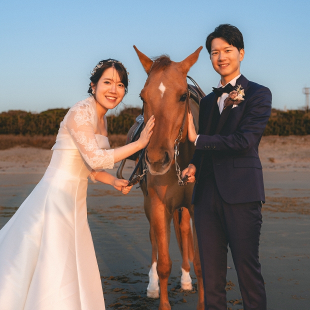前撮り 海の中道海浜公園<br>(海辺のプレミアム馬フォト) データプラン