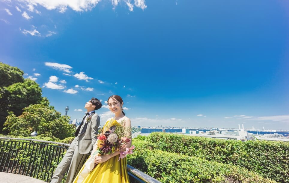 港の見える丘公園 前撮り ドレス