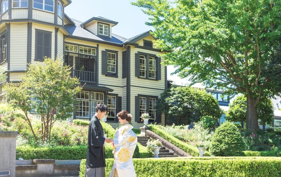 イタリア山庭園 前撮り 和装