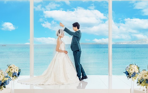 【沖縄本島】喜瀬マリンビジューチャペル＆ビーチフォトプラン（データプラン）セレモニー付