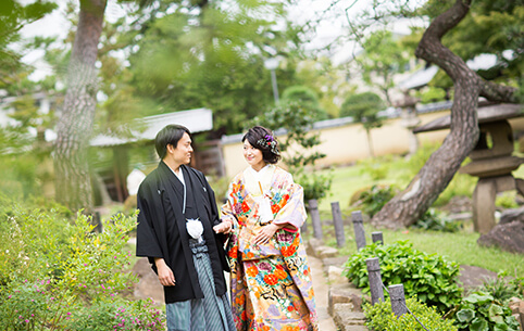 肥後細川庭園 前撮り 和装