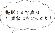 撮影した写真は 年賀状にもぴったり！