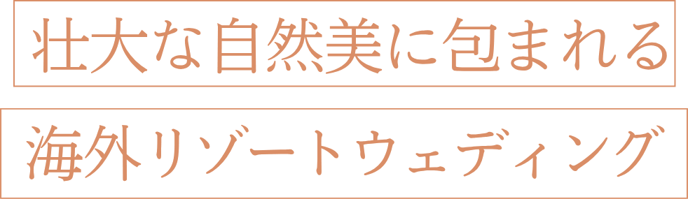 壮大な自然美に包まれる海外リゾートウェディング