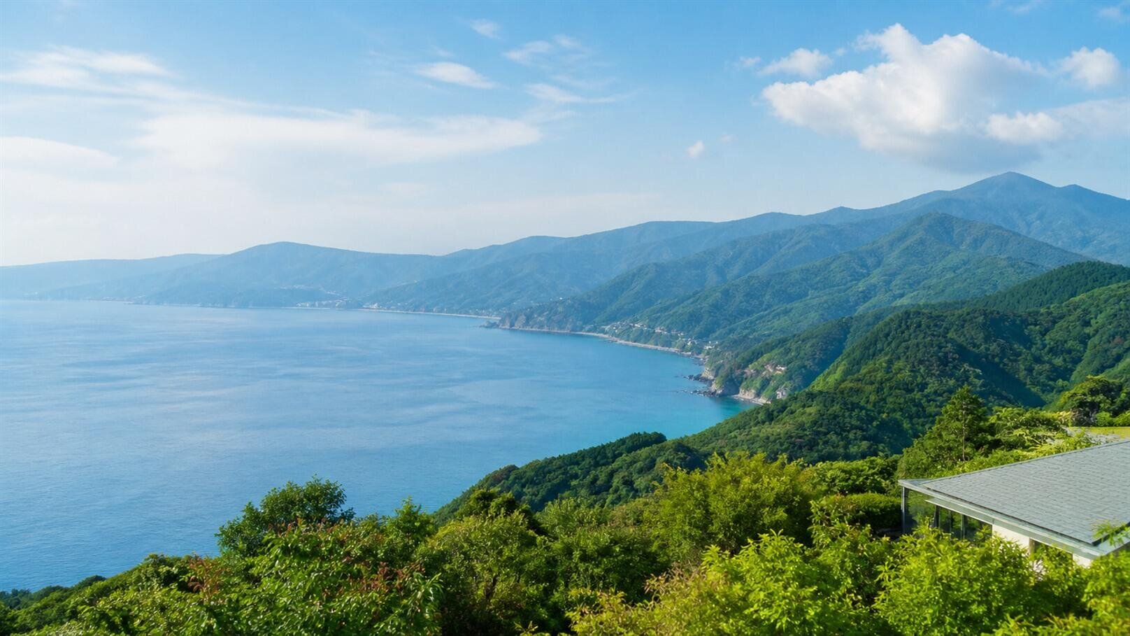 相模湾と箱根の山並みを望む近距離リゾートのイメージ